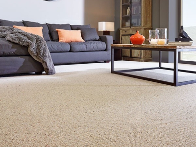 clean carpet in a living room with upholstered sectional