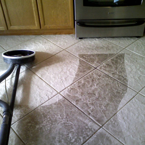 Tile-Grout-Cleaning 1 Tile floor being cleaned.
